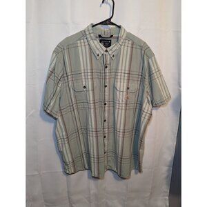 Carhartt Shirt Size 3XL Loose Fit Mens Button Down Short Sleeve Plaid Work Wear
